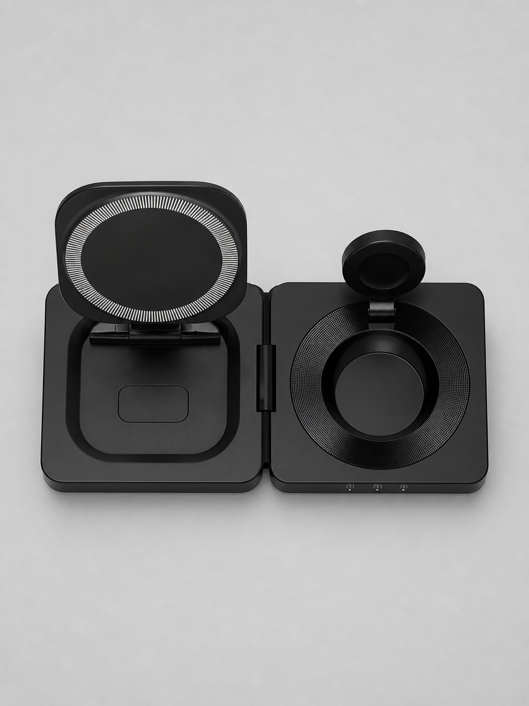 Top view of the three charging positions on GoBloks